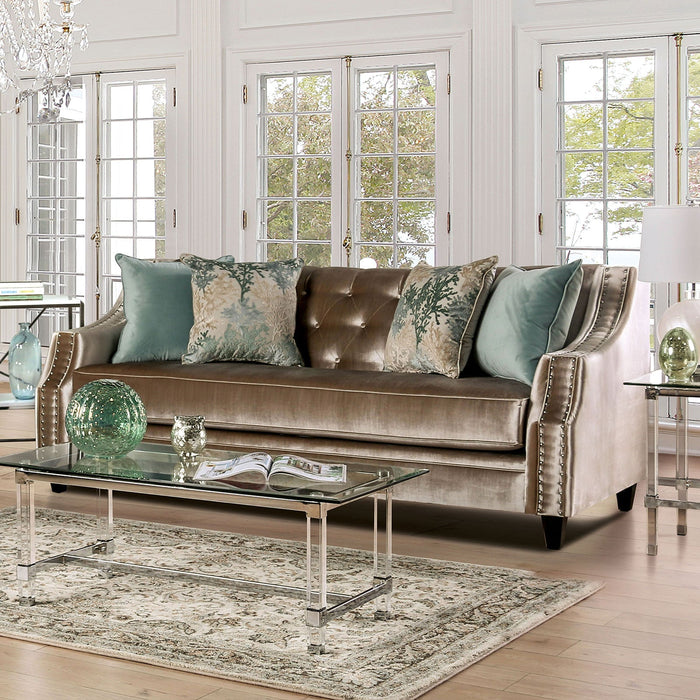 Elicia Champagne/Turquoise Sofa