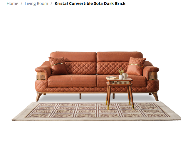 Kristal love seat Dark Brick