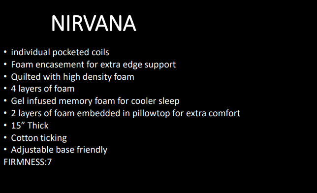 Nirvana Liberty Matress