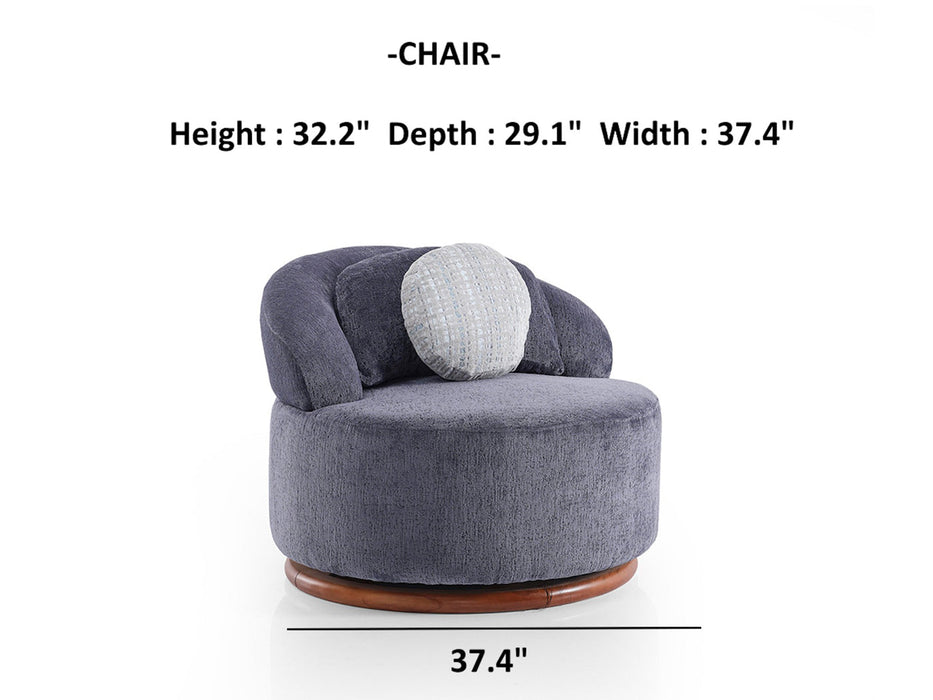 Snowy 37.4" Wide Swivel Armchair