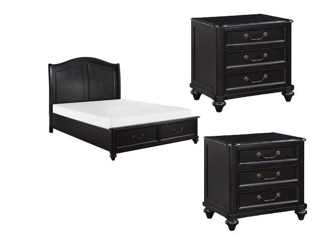 Herman 3 Piece Queen Bedroom Set In Charcoal Brown 1420-1*3 | Homelegance
