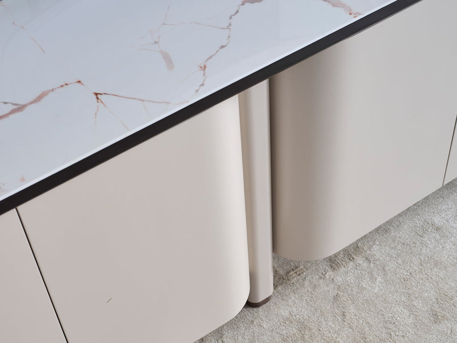 Voyance 88.5" Wide 4 Door Buffet With Mirror