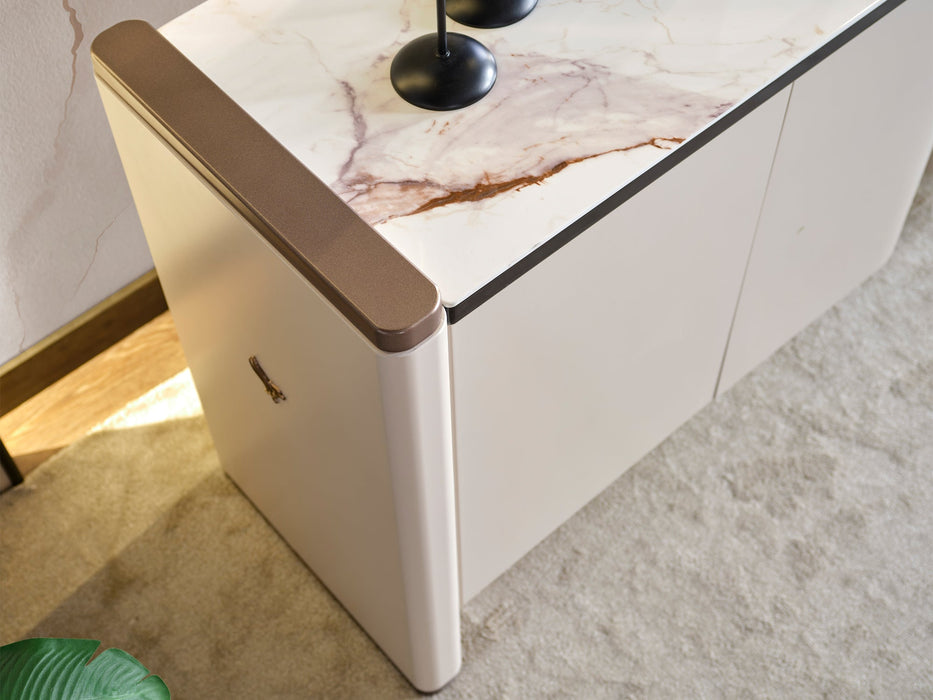 Voyance 88.5" Wide 4 Door Buffet With Mirror