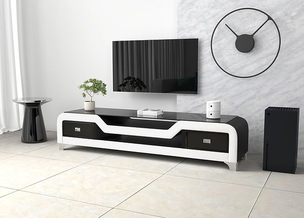 E-20 TV STAND WHITE & BLACK