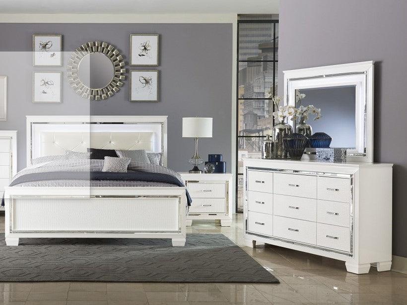 Allura 4 Piece White Queen Bedroom Set 1916-1-4W | Homelegance