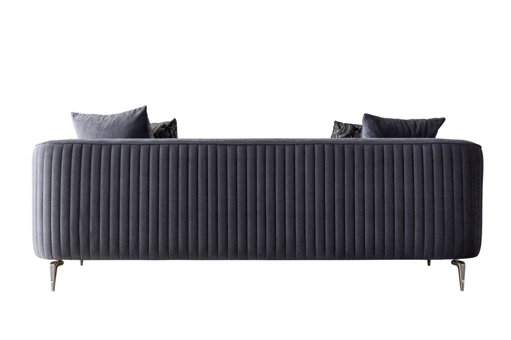 Angela Gray Velvet Sofa Living Room Set