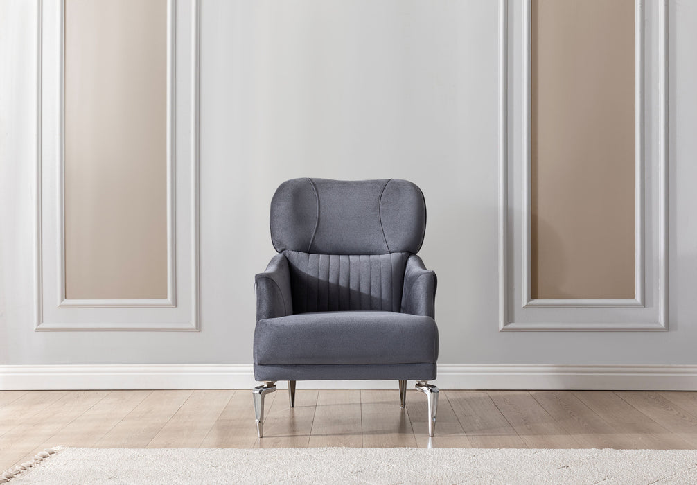 Angela Gray Velvet Sofa Living Room Set