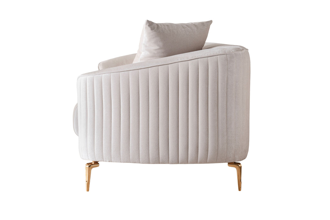 Angela Ivory Velvet Living Room Set