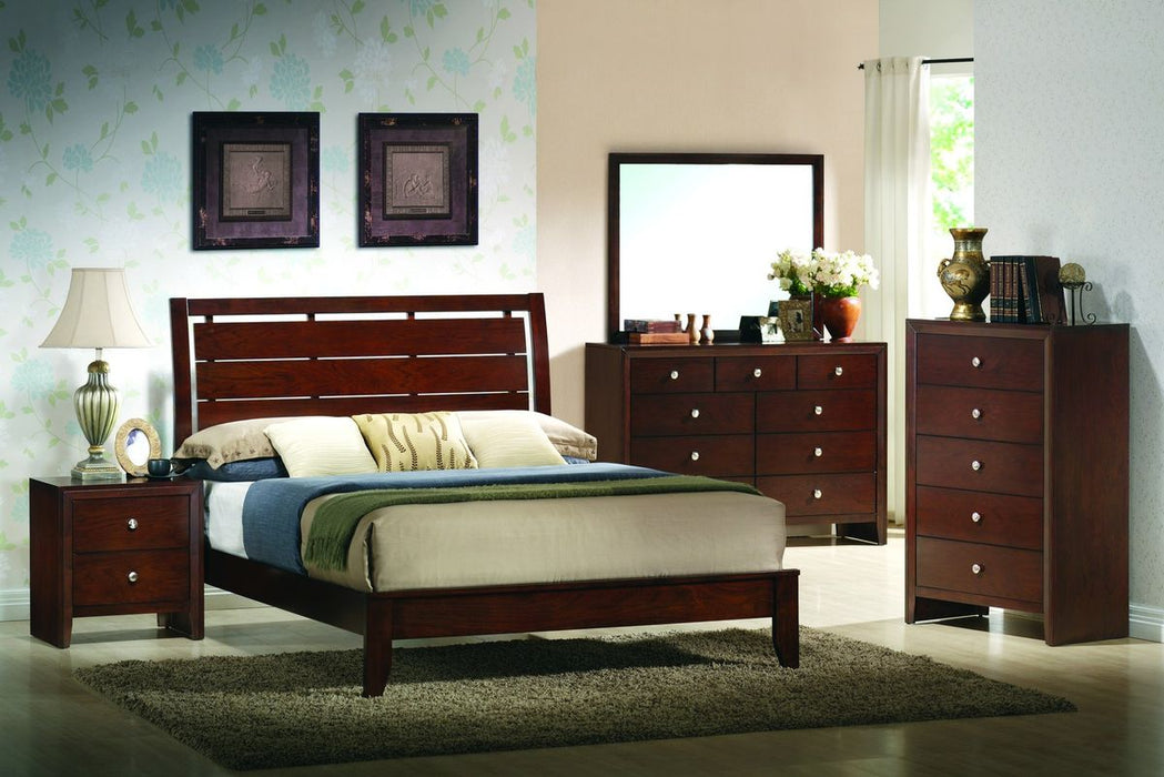 Crown Mark Furniture Evan King Bed in Warm Brown