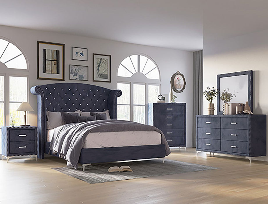 Crown Mark Furniture Lucinda 6 Drawer Dresser in Gray