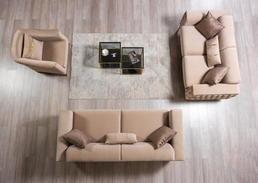 Belinda Coffee Velvet Sofa & Loveseat