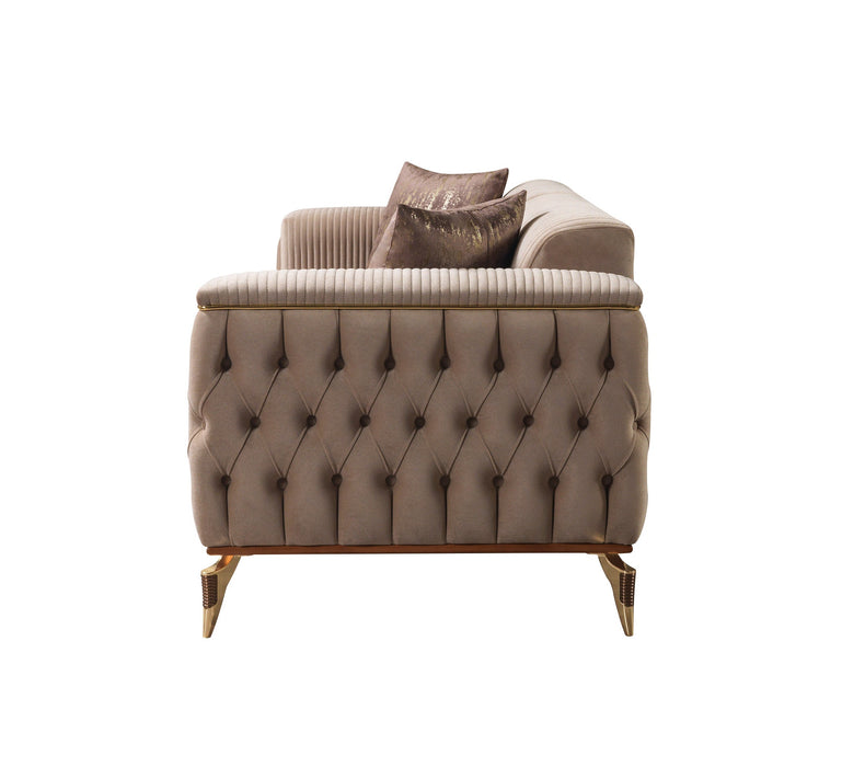 Belinda Coffee Velvet Sofa & Loveseat