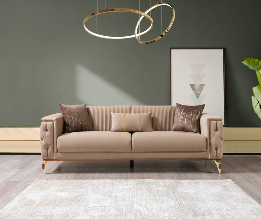 Belinda Coffee Velvet Sofa & Loveseat