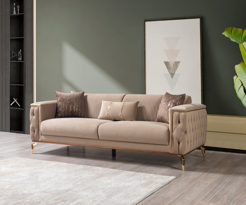 Belinda Coffee Velvet Sofa & Loveseat
