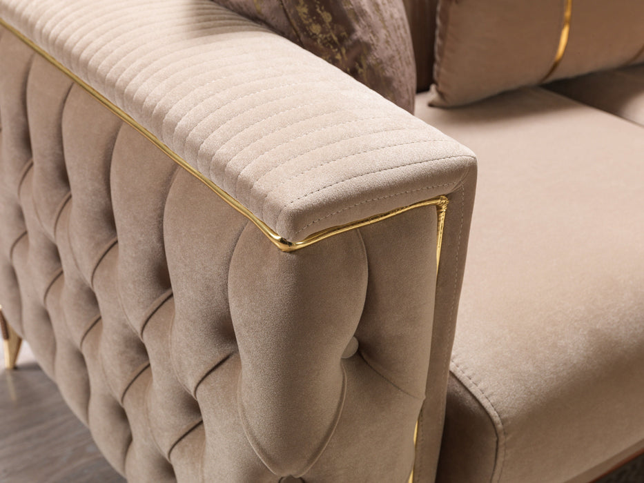 Belinda Coffee Velvet Sofa & Loveseat