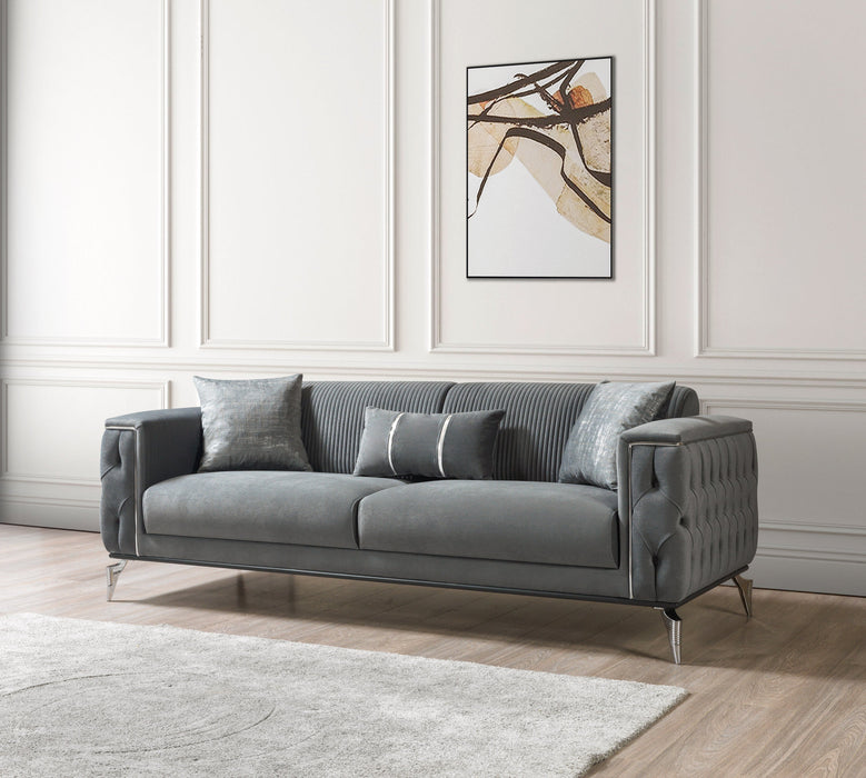 Belinda Gray Velvet Sofa & Loveseat