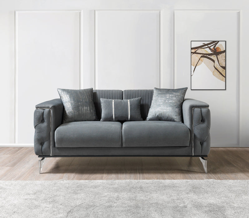 Belinda Gray Velvet Sofa & Loveseat