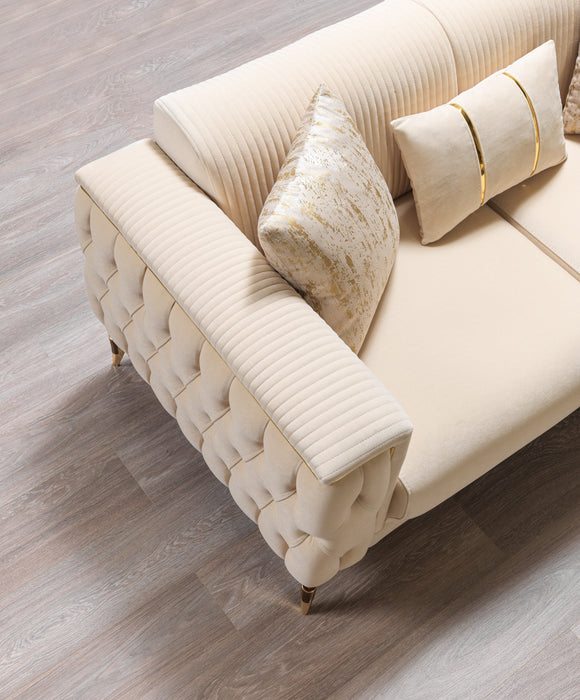 Belinda Ivory Velvet Sofa & Loveseat