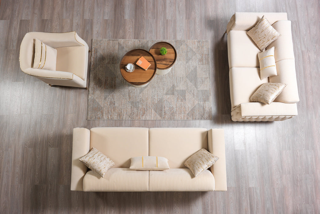 Belinda Ivory Velvet Sofa & Loveseat