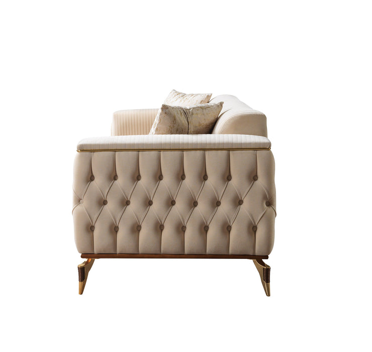 Belinda Ivory Velvet Sofa & Loveseat