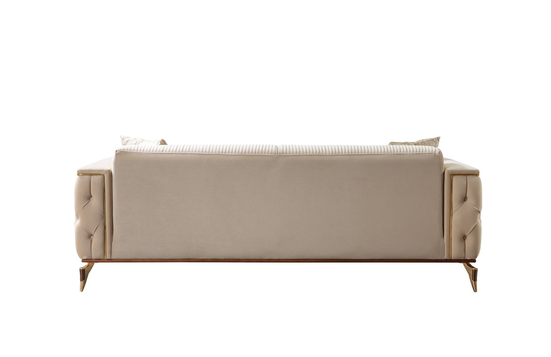 Belinda Ivory Velvet Sofa & Loveseat