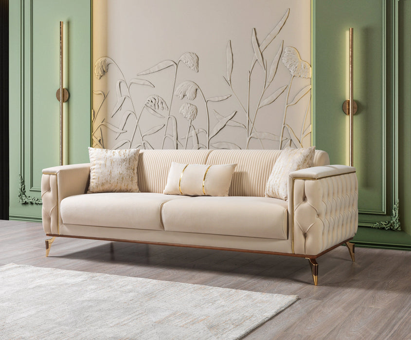 Belinda Ivory Velvet Sofa & Loveseat