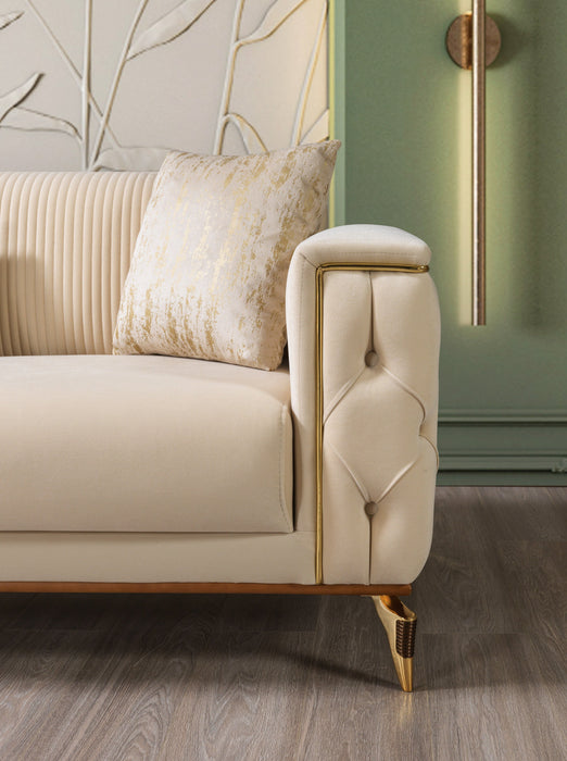 Belinda Ivory Velvet Sofa & Loveseat
