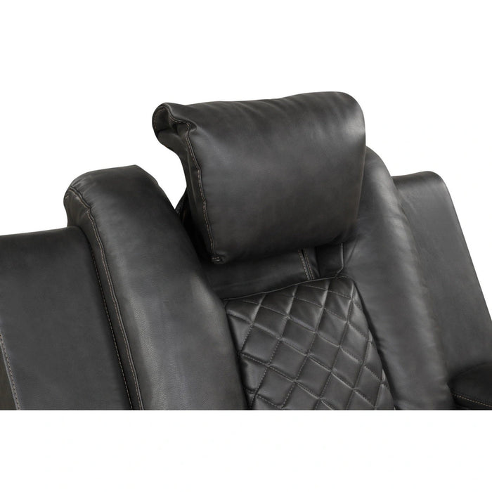 Benz Faux Leather Power Reclining Loveseat with Bluetooth Speaker, LED Lighting & USB Charger