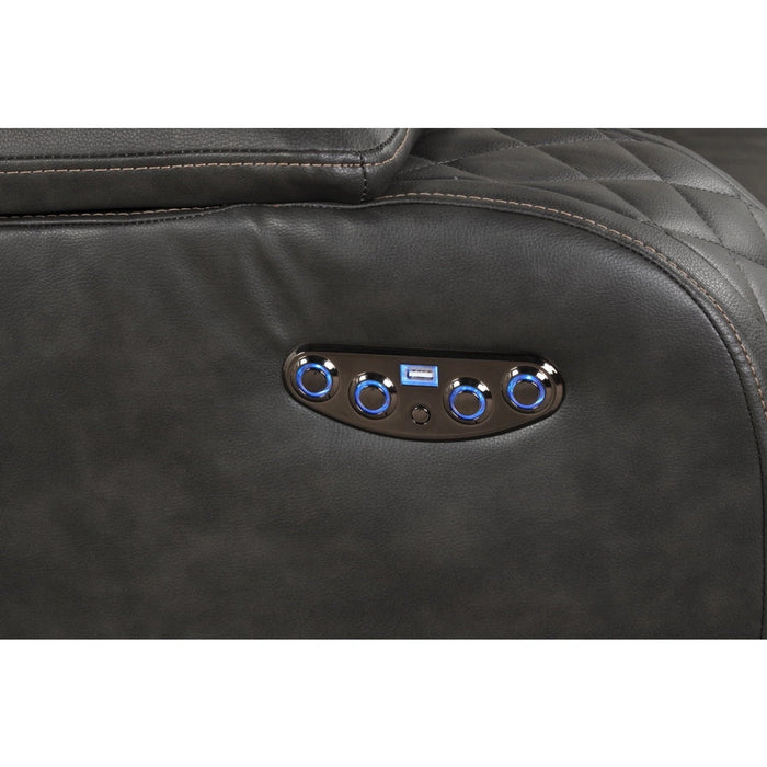 Benz Faux Leather Power Reclining Sofa with LED Lighting & USB Charger