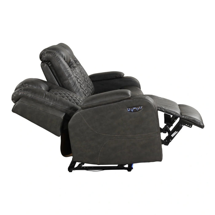 Benz Faux Leather Power Reclining Sofa with LED Lighting & USB Charger