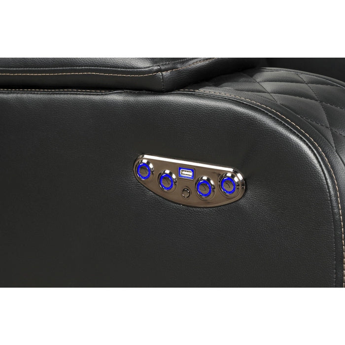 Benz Faux Leather Power Reclining Sofa with LED Lighting & USB Charger