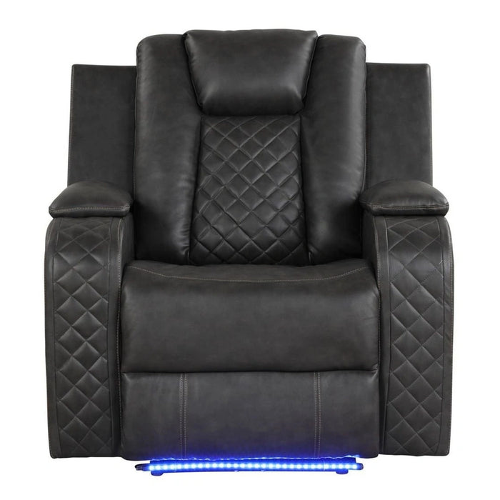 Benz Faux Leather Power Reclining Chair with LED Lighting & USB Charger