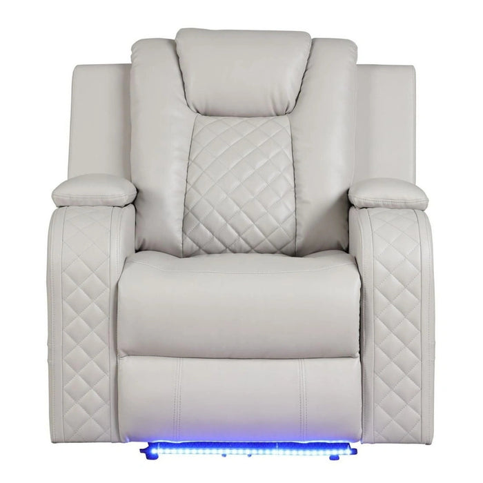 Benz Faux Leather Power Reclining Chair with LED Lighting & USB Charger