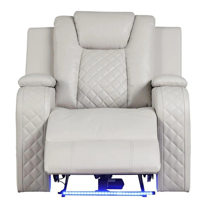 Benz Faux Leather Power Reclining Chair with LED Lighting & USB Charger