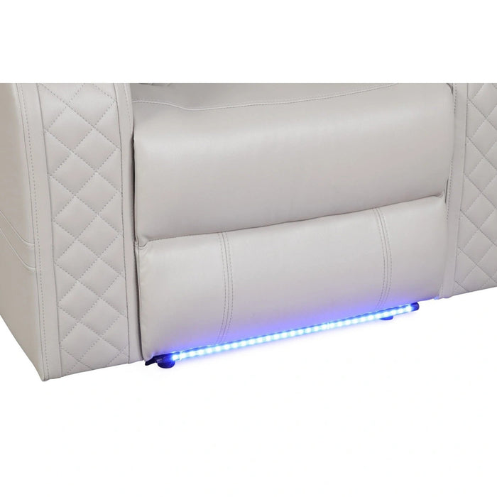 Benz Faux Leather Power Reclining Chair with LED Lighting & USB Charger