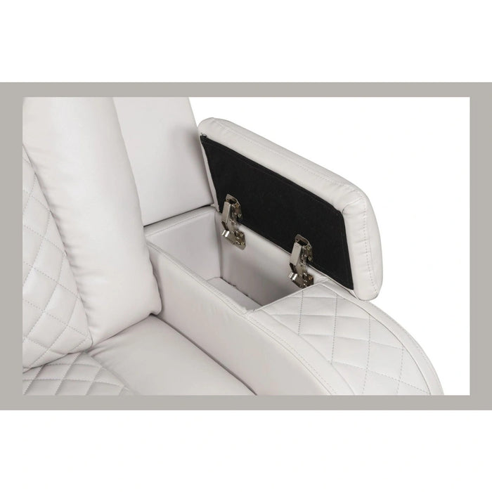 Benz Faux Leather Power Reclining Loveseat with Bluetooth Speaker, LED Lighting & USB Charger