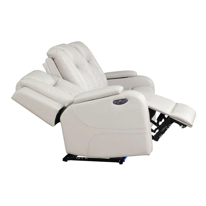 Benz Faux Leather Power Reclining Sofa with LED Lighting & USB Charger