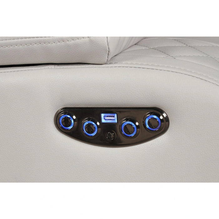 Benz Faux Leather Power Reclining Sofa with LED Lighting & USB Charger