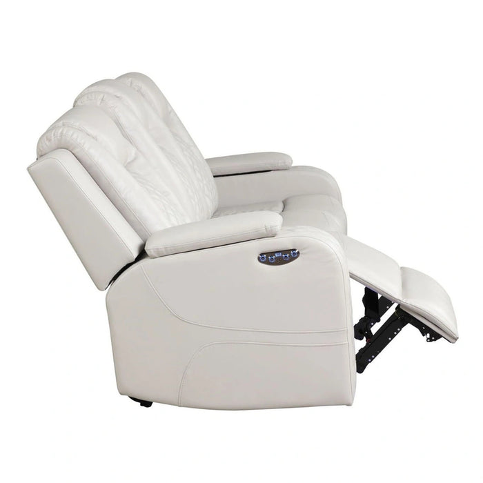 Benz Faux Leather Power Reclining Sofa with LED Lighting & USB Charger