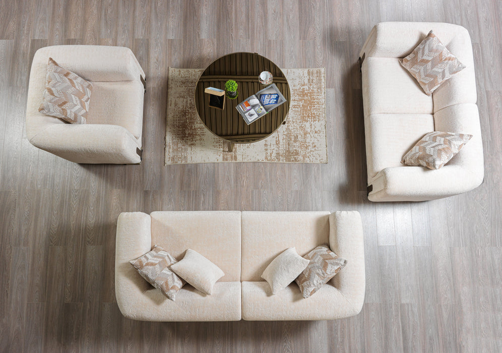 Brenda Ivory Boucle Living Room Set