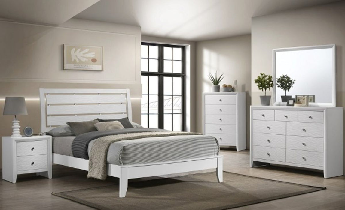 Crown Mark Furniture Evan Twin Panel Bed in White