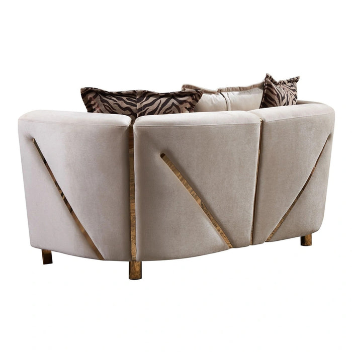 Chanelle Living Room Set In Thick Velvet