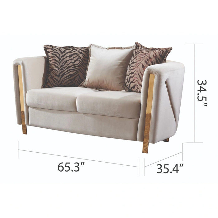 Chanelle Living Room Set In Thick Velvet