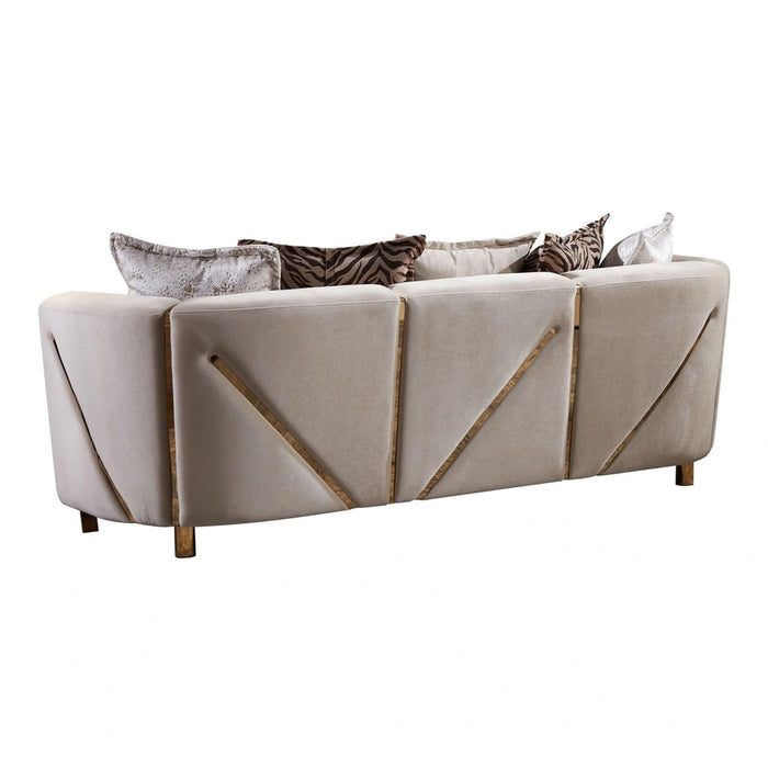 Chanelle Living Room Set In Thick Velvet