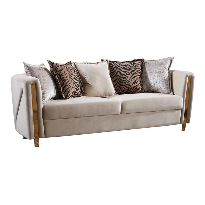 Chanelle Living Room Set In Thick Velvet