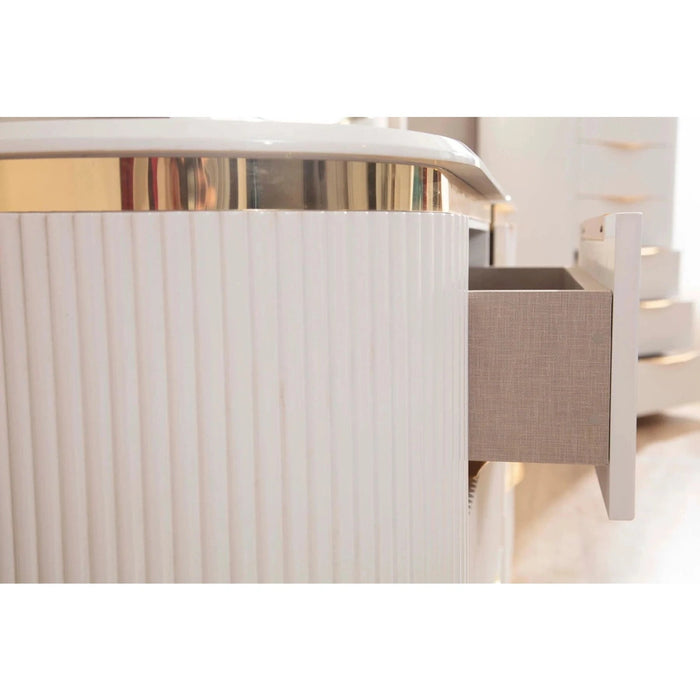 Laura 2-Drawer Wood Veneer Nightstand in White