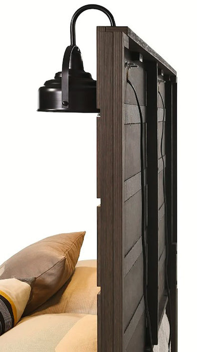 Crown Mark Furniture Carter King Platform Bed in Brown