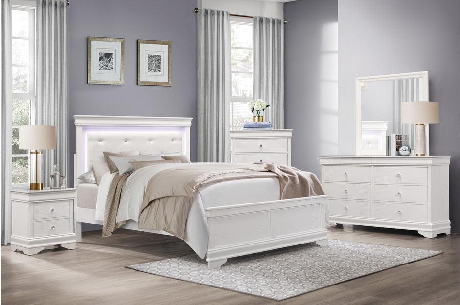 Lana 6 Piece Eastern King Bedroom Set In White 1556Wk-1Ek-6Set | Homelegance