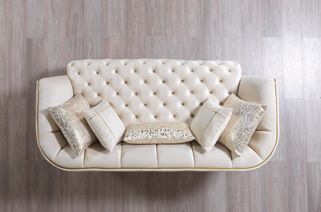 Daphne Ivory Velvet Sofa & Loveseat