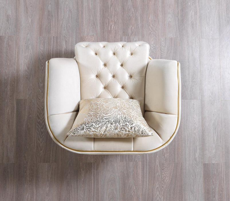 Daphne Ivory Velvet Sofa & Loveseat